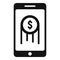 Fast phone online money icon, simple style