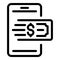 Fast phone payment icon, outline style