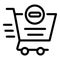 Fast restriction shop cart icon, outline style