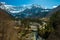 Fast river in valley, France