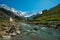 Fast river in valley, France