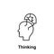 Fast, runner, brain icon. Element of creative thinkin icon witn name. Thin line icon for website design and development, app