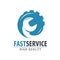 Fast service logo or label. Repair, maintenance work icon. Vector