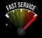 fast service speedometer sign concept