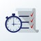 Fast service. Stopwatch with checklist and completed tasks