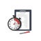 Fast service. Stopwatch with checklist and completed tasks