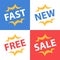 Fast services, new collection, free offer, sale announcement