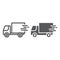 Fast shipping delivery line and glyph icon, logistic and delivery, truck sign vector graphics, a linear icon on a white