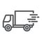 Fast shipping delivery line icon, logistic and delivery, truck sign vector graphics, a linear icon on a white background