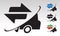 Fast shipping / delivery truck package flat icons for apps and websites