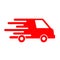 Fast shipping delivery truck, shipping service - vector