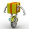 Fast shipping. Package as a robot on the monowheel