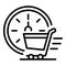 Fast shop cart delivery icon, outline style