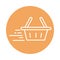 Fast shopping basket cargo shipping delivery block style icon