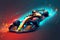 fast speed competitions on racing cars on formula 1 track motorsport, generative ai