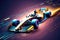 fast speed competitions on racing cars on formula 1 track motorsport, generative ai