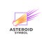 Fast Speed Impact Meteorite Asteroid Stone Icon Symbol Vector