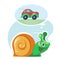 Fast speedy snail dreams to move as the cars