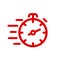 Fast stopwatch line icon. Fast time sign. Speed clock symbol urgency, deadline, time management, competition â€“ for stock