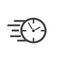 Fast stopwatch line icon. Fast time sign. Speed clock symbol urgency, deadline, time management, competition â€“ vector