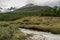 Fast streaming brook at Martial Mountains, Ushuaia, Argentina