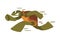 Fast Turtle, Funny Tortoise Animal Cartoon Character Running on its Hind Legs Vector Illustration