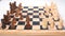 Fast win in chess. Man and woman play