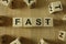 Fast word from wooden blocks