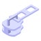 Fast zipper pull icon, isometric style