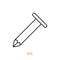 Fastener nail outline icon. Vector illustration. Hand work tools and instrument. Construction industry symbol.