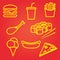 Fastfood icons set