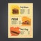 Fastfood menu card design with handrawn illustrations