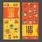 Fastfood and Street Food Flyer Banner Posters Card Set. Vector