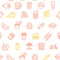 Fastfood and Street Food Pattern Background. Vector