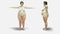 Fat 3d women. Slimming and obesity process. Diet and health concept. Isolate. Realistic 3d rendering.