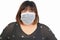 Fat Asian women wear masks to protect against coronavirus.