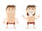 Fat and athletic guy cartoon clipart