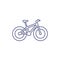 Fat-bike icon, snow bicycle line vector on white