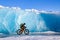 Fat biking with studded tires at Knik Glacier, Alaska