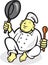 Fat Buddha Chef Cook Sitting Cartoon