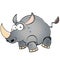 Fat cartoon rhinoceros