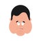 Fat confused emoji face avatar Stout guy is perplexed. Big Man s