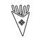 Fat, fries, frying outline icon. Line art vector