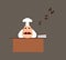 Fat Funny Chef - Sleeping on Office Desk