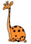 Fat giraffe sitting animal character cartoon illustration