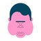 Fat guy face. Glutton Thick man head. vector illustration
