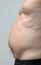 Fat male stomach in profile