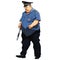 Fat man in a police uniform traffic police