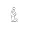 fat man on the scales icon. Element of fast food for mobile concept and web apps. Thin line icon for website design and developme