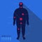 Fat man silhouette, pain point. Vector medical infographics